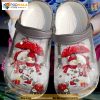 Snowman Couple Snow Red Poinsettia Crocs, Merry Christmas New Year Couple
