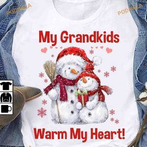 Snowman Family Warmth Shirt, Grandkids Make Christmas Bright
