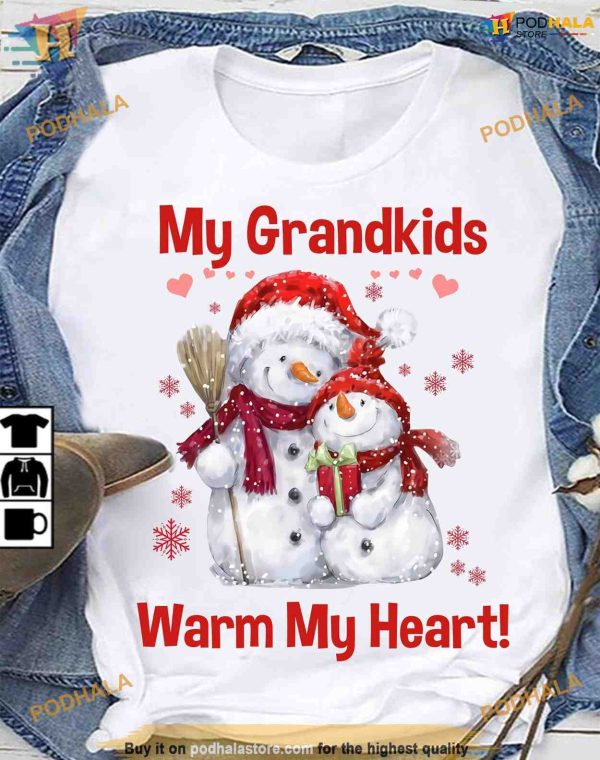 Snowman Family Warmth Shirt, Grandkids Make Christmas Bright