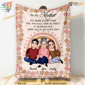 Snuggle Up with Mom's Love Personalized Christmas Blanket
