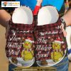 Softball Snowman Red Check Plaid Crocs, Christmas Softball Player Holiday Spirit