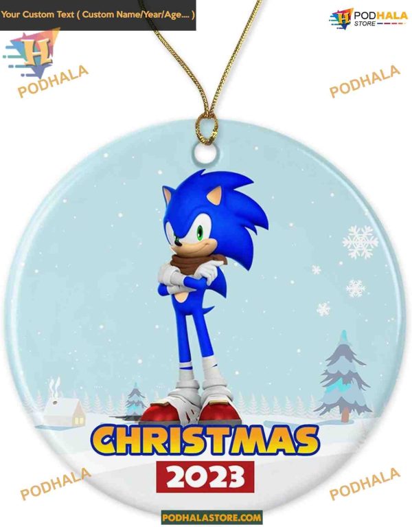 Sonic The Hedgehog 2023 Christmas Ornament, Personalized Family Fun