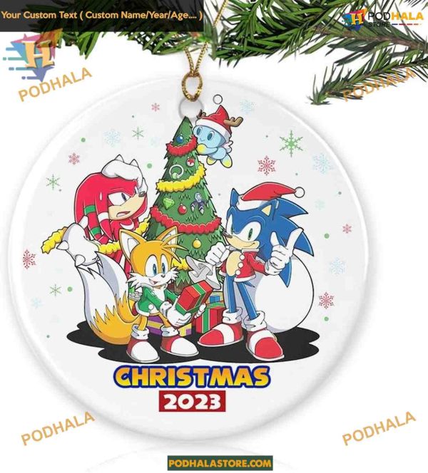 Sonic and Friends 2023 Christmas Ornament, Personalized Family Xmas Gift