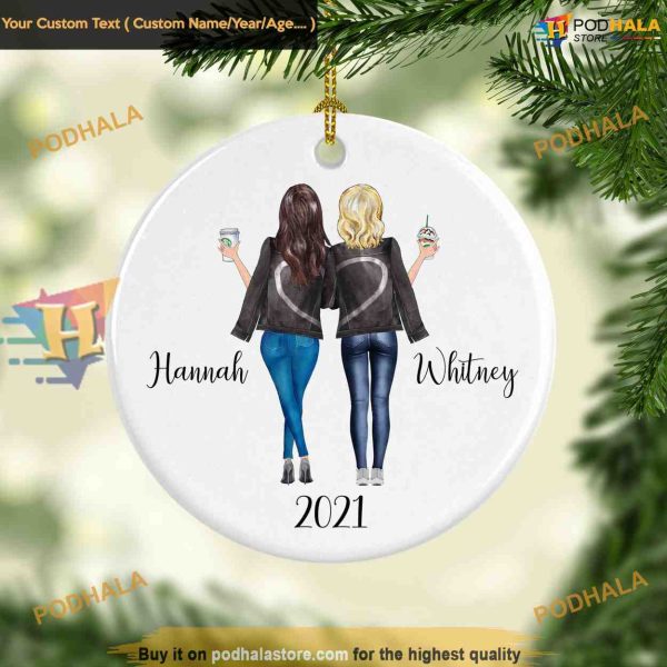 Soul Sisters Festive Bauble, Personalized Friend Christmas Ornaments