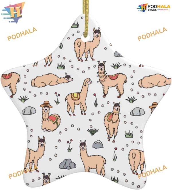 South America Alpaca Ornament, Family Christmas Tree Ornaments