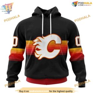 Special Black And Gradient Design NHL Calgary Flames Hoodie 3D 1