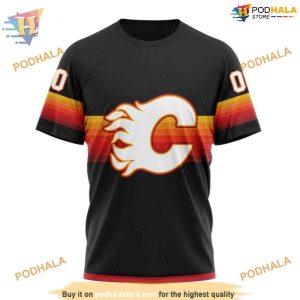 Special Black And Gradient Design NHL Calgary Flames Hoodie 3D 3