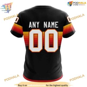 Special Black And Gradient Design NHL Calgary Flames Hoodie 3D 4