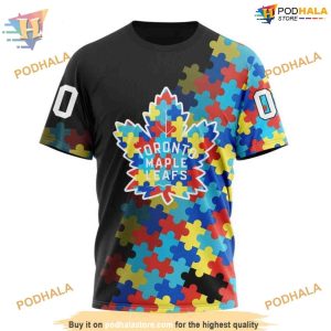 Special Black Autism Awareness Design NHL Toronto Maple Leafs Hoodie 3D 3