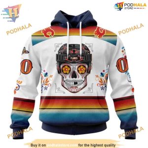 Special Design For Dia De Los Muertos NHL Calgary Flames Hoodie 3D 1