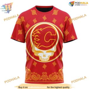 Special Grateful Dead Design NHL Calgary Flames Hoodie 3D Sweatshirt 3