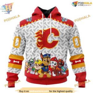 Special PawPatrol Design NHL Calgary Flames Hoodie 3D Sweatshirt 1