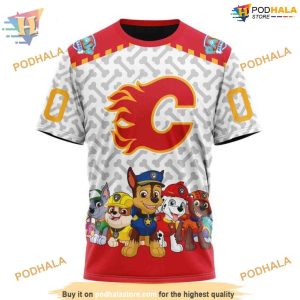 Special PawPatrol Design NHL Calgary Flames Hoodie 3D Sweatshirt 3