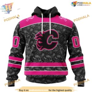 Special Pink In The Rink Fight Breast Cancer NHL Calgary Flames Hoodie 3D 1