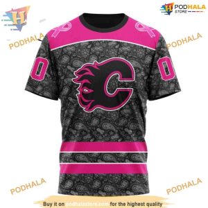 Special Pink In The Rink Fight Breast Cancer NHL Calgary Flames Hoodie 3D 3