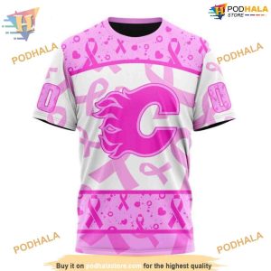 Special Pink October Breast Cancer Awareness Month NHL Calgary Flames Hoodie 3D 3