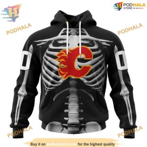 Special Skeleton Costume For Halloween NHL Calgary Flames Hoodie 3D 1