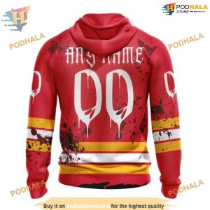 Specialized Design Jersey With Your Ribs For Halloween NHL Calgary Flames Hoodie 3D 2