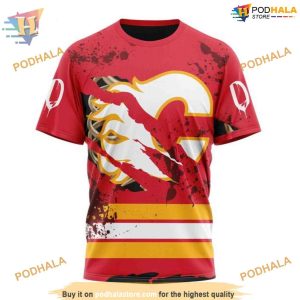 Specialized Design Jersey With Your Ribs For Halloween NHL Calgary Flames Hoodie 3D 3