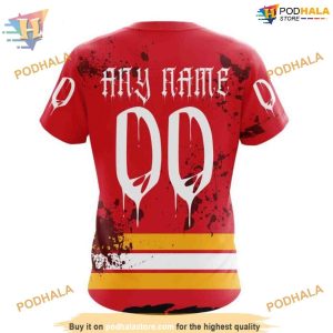 Specialized Design Jersey With Your Ribs For Halloween NHL Calgary Flames Hoodie 3D 4