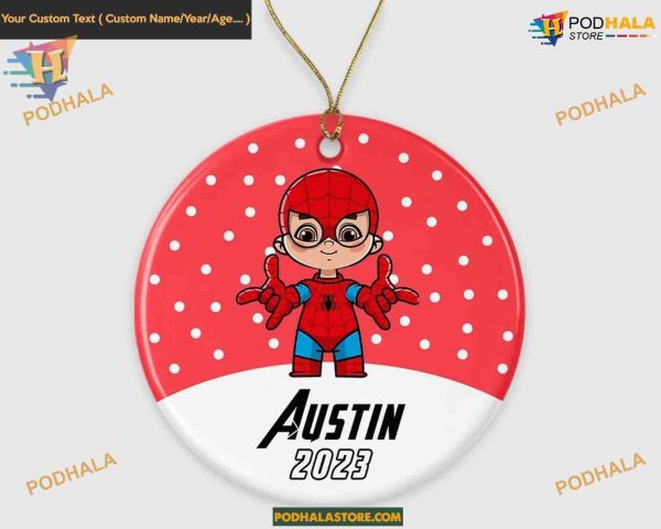 Spiderman Christmas Hero Marvel 2023 Ornaments, Personalized Family Ornaments