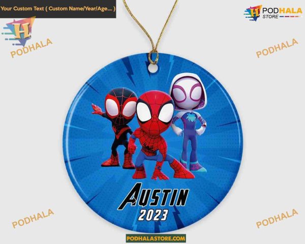 Spiderman and Friends Superhero 2023 Ornament, Personalized Family Christmas Ornaments