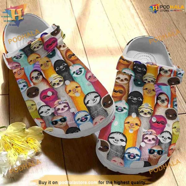 Splashy Sloth Clogs Crocs, Creative Christmas Gifts for Sloth Enthusiasts