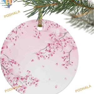 Spring Floral Cherry Blossoms Ornament, Custom Family Ornaments