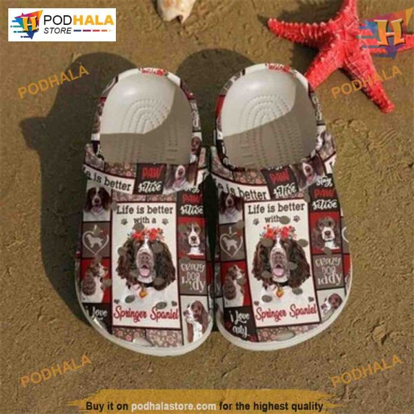 Springer Spaniel Dog Life Better Clogs Crocs, 3D Print Pet Lovers Merry Christmas