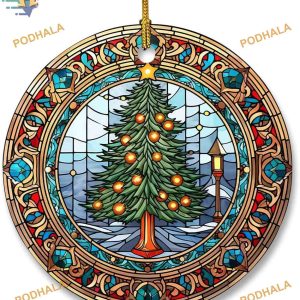 Stained Patterns Christmas Ornament, Family Tree Decoration