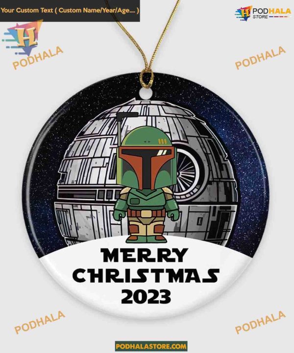 Star Wars 2023 Boba Fett Christmas Ornament, Personalized Family Gift