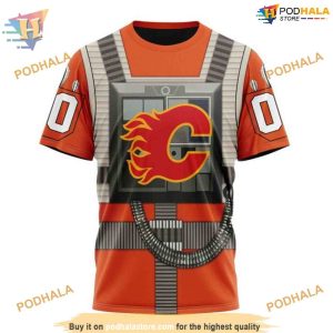 Star Wars Rebel Pilot Design Custom NHL Calgary Flames Hoodie 3D Sweatshirt 3