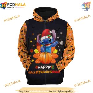 Stitch Disney Hallothankmas 3D Hoodie Trending Gifts 3