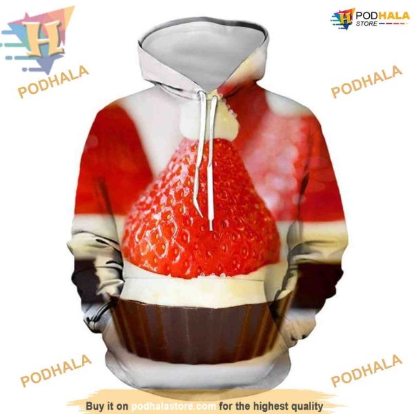 Strawberry Cake Xmas Hoodie, A Funny Christmas Gift