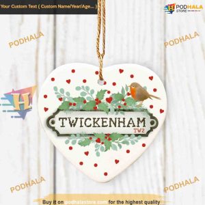 Street Name Christmas Tree Heart, Personalized Family Ornaments