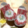 Strong Rooster & Flower Design Crocs, Funny Adult Chicken Clogs