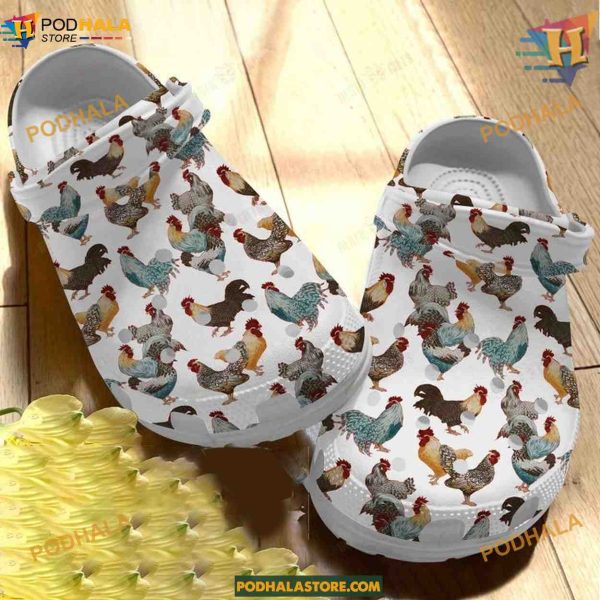 Styles Chicken Collection White Sole Crocs, Trending Gifts for Enthusiasts