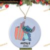 Summer Stitch with Surfboard Ornament 2023, Personalized Kids Christmas Decoration
