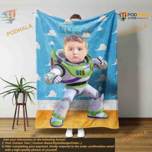 Superhero Boys' Blanket, Custom Cartoon Blanket with Face, Baby Shower Gift