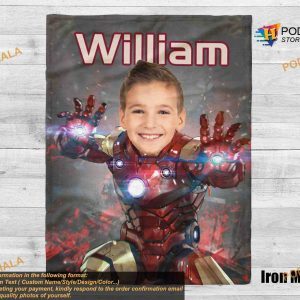 Superhero Boys Blanket Kids Personalized Photo Blanket Custom Blanket for Boys 5
