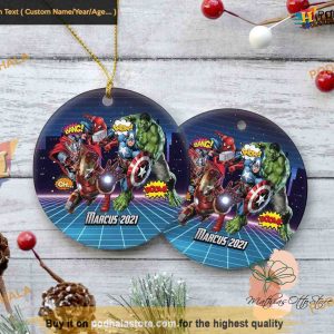 Superhero Marvel Avengers Ornament, Personalized Gift