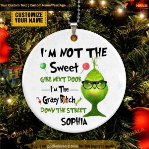 Sweet Girl Grinch Ornament Personalized Grinch Christmas Decor 3