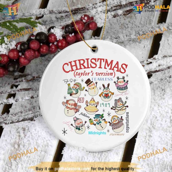 Swiftmas Snowmen Ornament, Personalized Family Christmas Gifts, Swiftie Xmas