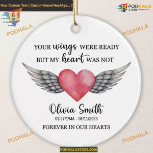Sympathy Christmas Ornament 2023, Memorial for Lost Loved Ones, Angel Wing Keepsake