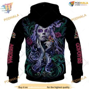 Tattoo Girl Art 2023 Unisex NHL Arizona Coyotes Hoodie 3D Arizona Coyotes Trendy Merch 2