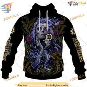 Tattoo Girl Artwork 2023 Unisex NHL Boston Bruins Hoodie 3D Contemporary Design Merch 1