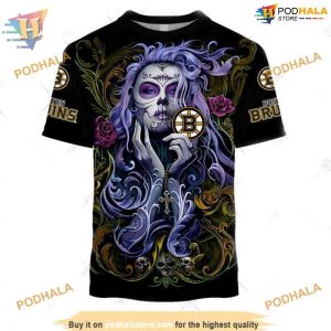 Tattoo Girl Artwork 2023 Unisex NHL Boston Bruins Hoodie 3D Contemporary Design Merch 2