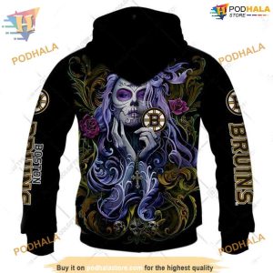 Tattoo Girl Artwork 2023 Unisex NHL Boston Bruins Hoodie 3D Contemporary Design Merch 3