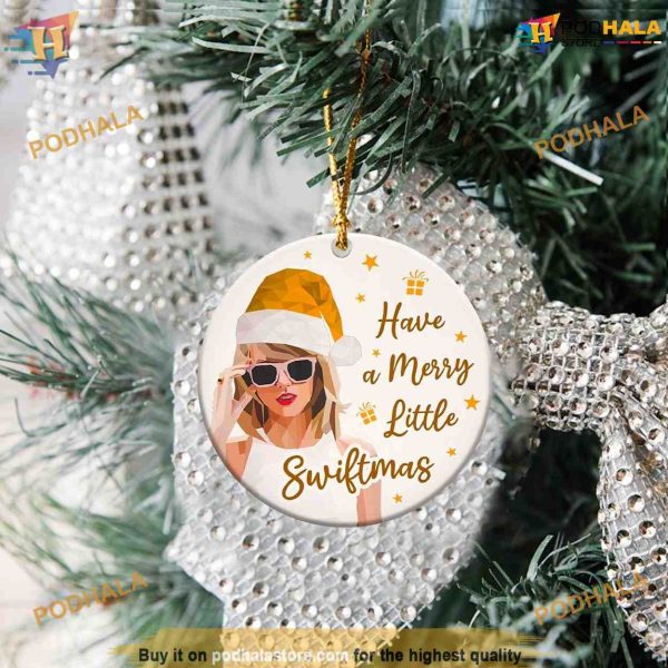 Taylor Ceramic Ornament, Merry Little Swiftmas, Personalized Family Ornaments