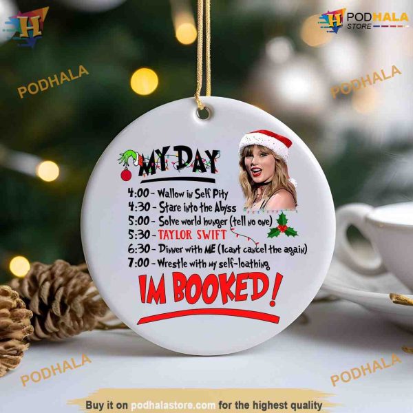 Taylor My Day Booked Ornament, Personalized Family Christmas Ornaments